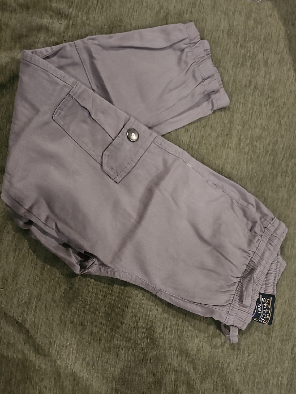Boys Gray Casual Pull-On Cargo Pants